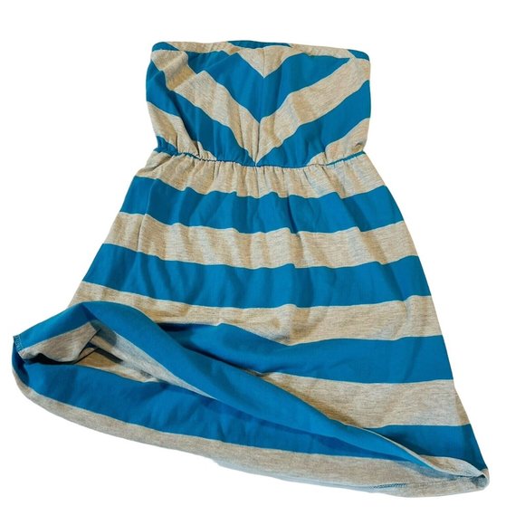 Women's Mossimo Supply Casual Dress XS Blue Gray Stripes Sleeveless Summer - Picture 2 of 8